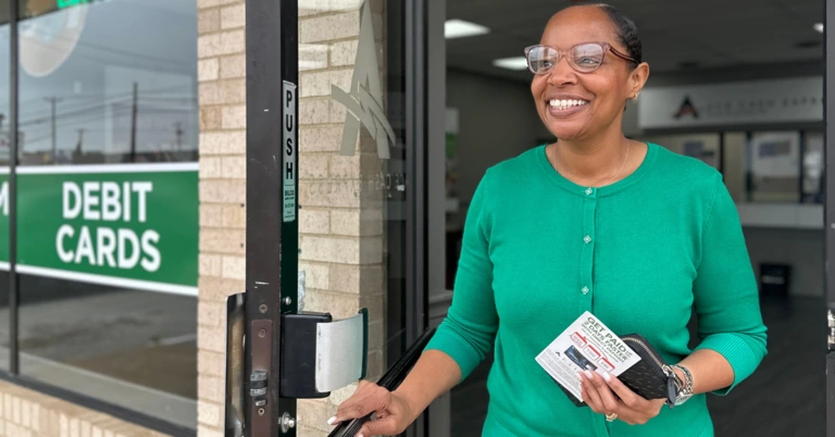 ACE stores provide great service woman leaving an ACE store