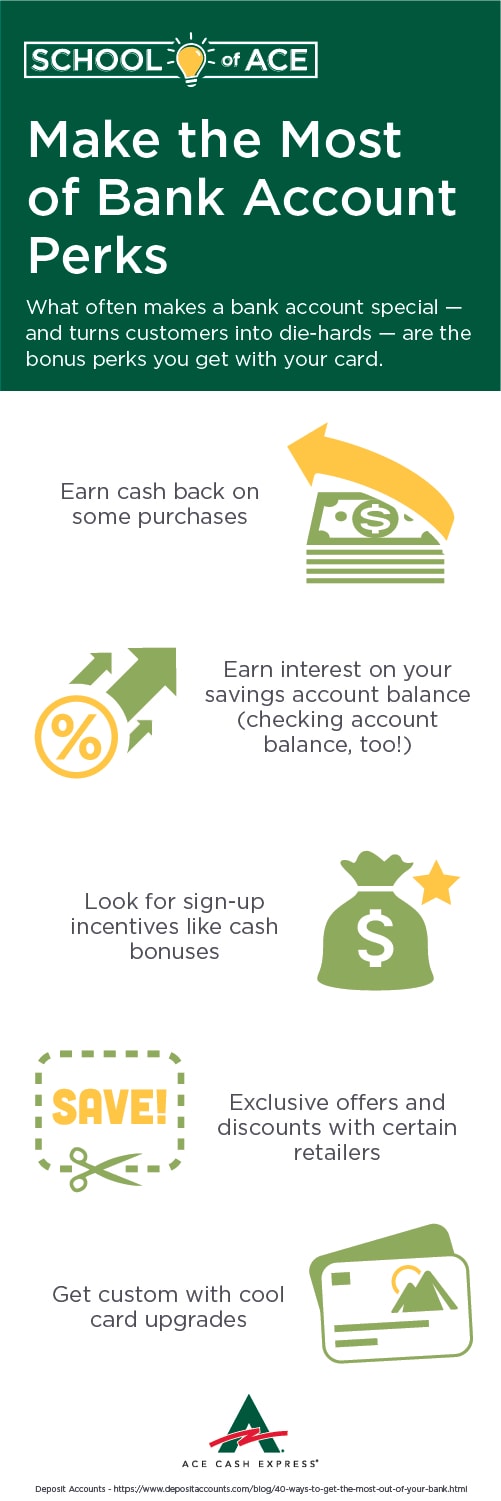 Top tips for maximizing bank account perks infographic