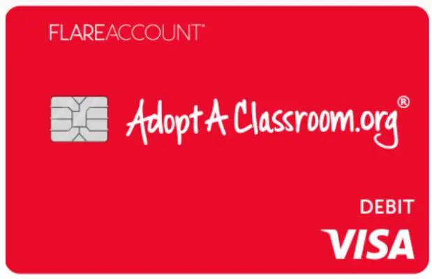 co-branded Flare Account® charity debit card