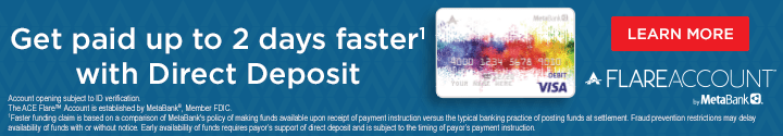 Get Paid up to 2 days faster banner Get Paid up to 2 days faster banner