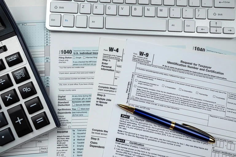 tax forms on table