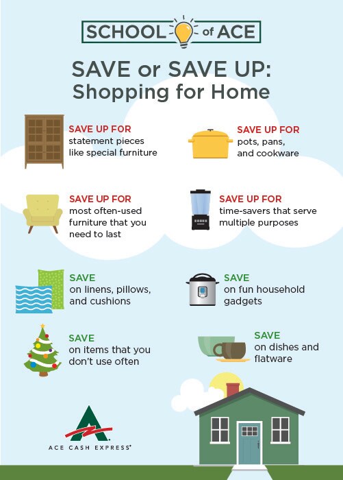 SAVE or SAVE UP: Shopping for Home Tips for saving and investing in home goods
